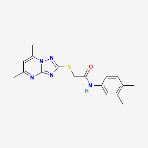 molecular formula C17H19N5OS B5675514 N-(3,4-dimethylphenyl)-2-[(5,7-dimethyl[1,2,4]triazolo[1,5-a]pyrimidin-2-yl)sulfanyl]acetamide 