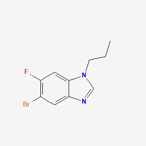 molecular formula C10H10BrFN2 B567557 5-Bromo-6-fluoro-1-propyl-1H-benzo[d]imidazole CAS No. 1261940-19-5