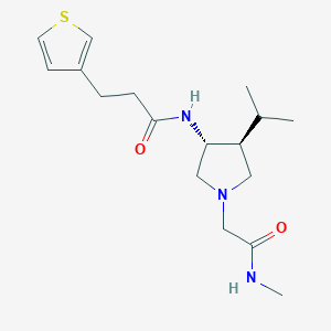molecular formula C17H27N3O2S B5675657 N-[(3R,4S)-1-[2-(methylamino)-2-oxoethyl]-4-propan-2-ylpyrrolidin-3-yl]-3-thiophen-3-ylpropanamide 