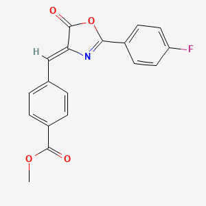 molecular formula C18H12FNO4 B5675756 methyl 4-{(Z)-[2-(4-fluorophenyl)-5-oxo-1,3-oxazol-4(5H)-ylidene]methyl}benzoate 