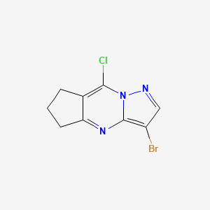 molecular formula C9H7BrClN3 B567581 3-Bromo-8-chloro-6,7-dihydro-5H-cyclopenta[d]pyrazolo[1,5-a]pyrimidine CAS No. 1310097-29-0