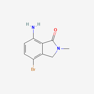 molecular formula C9H9BrN2O B567583 7-Amino-4-bromo-2-methylisoindolin-1-one CAS No. 1257996-53-4