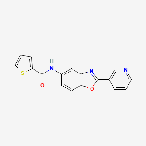 molecular formula C17H11N3O2S B5675860 N-[2-(pyridin-3-yl)-1,3-benzoxazol-5-yl]thiophene-2-carboxamide 
