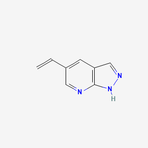 molecular formula C8H7N3 B567599 5-Vinyl-1H-pyrazolo[3,4-b]pyridine CAS No. 1374652-15-9