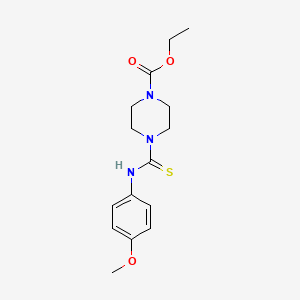molecular formula C15H21N3O3S B5676002 Ethyl 4-[(4-methoxyphenyl)carbamothioyl]piperazine-1-carboxylate 