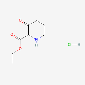 molecular formula C8H14ClNO3 B567601 Ethyl 3-oxopiperidine-2-carboxylate hydrochloride CAS No. 1253789-62-6