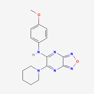 molecular formula C16H18N6O2 B5676069 N-(4-methoxyphenyl)-5-piperidin-1-yl-[1,2,5]oxadiazolo[3,4-b]pyrazin-6-amine 