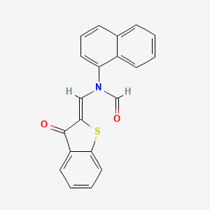 molecular formula C20H13NO2S B5676115 N-(NAPHTHALEN-1-YL)-N-{[(2Z)-3-OXO-2,3-DIHYDRO-1-BENZOTHIOPHEN-2-YLIDENE]METHYL}FORMAMIDE 