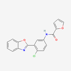 molecular formula C18H11ClN2O3 B5676188 N-[3-(1,3-benzoxazol-2-yl)-4-chlorophenyl]furan-2-carboxamide 