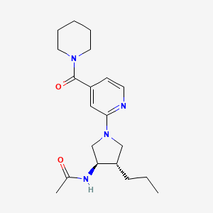 molecular formula C20H30N4O2 B5676263 N-[(3R,4S)-1-[4-(piperidine-1-carbonyl)pyridin-2-yl]-4-propylpyrrolidin-3-yl]acetamide 