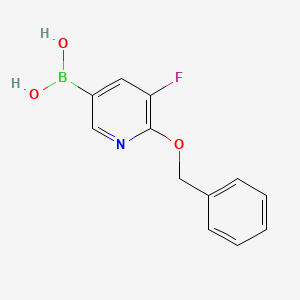 molecular formula C12H11BFNO3 B567642 (6-(Benzyloxy)-5-fluoropyridin-3-yl)boronic acid CAS No. 1310384-31-6