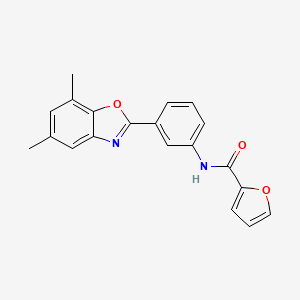 molecular formula C20H16N2O3 B5676460 N-[3-(5,7-dimethyl-1,3-benzoxazol-2-yl)phenyl]furan-2-carboxamide 