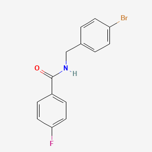 molecular formula C14H11BrFNO B567651 N-(4-Bromobenzyl)-4-fluorobenzamide CAS No. 1308608-70-9