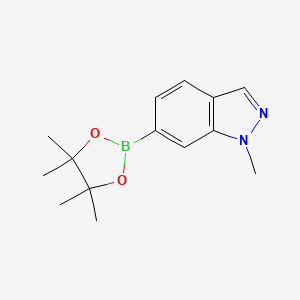 molecular formula C14H19BN2O2 B567654 1-Methyl-6-(4,4,5,5-tetramethyl-1,3,2-dioxaborolan-2-yl)-1H-indazole CAS No. 1256359-09-7