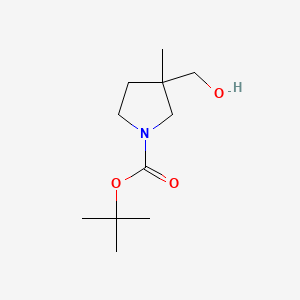 molecular formula C11H21NO3 B567657 Tert-butyl 3-(hydroxymethyl)-3-methylpyrrolidine-1-carboxylate CAS No. 1263506-20-2