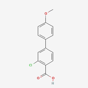 molecular formula C14H11ClO3 B567660 2-Chloro-4-(4-methoxyphenyl)benzoic acid CAS No. 1261903-72-3