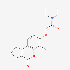 molecular formula C19H23NO4 B5676656 N,N-DIETHYL-2-({6-METHYL-4-OXO-1H,2H,3H,4H-CYCLOPENTA[C]CHROMEN-7-YL}OXY)ACETAMIDE 