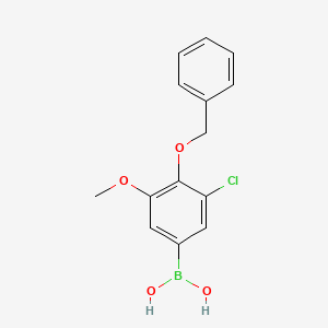 molecular formula C14H14BClO4 B567666 4-(苄氧基)-3-氯-5-甲氧基苯硼酸 CAS No. 1218790-59-0