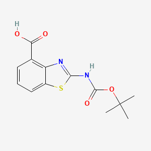 molecular formula C13H14N2O4S B567667 2-tert-Butoxycarbonylamino-benzothiazole-4-carboxylic acid CAS No. 1265895-96-2