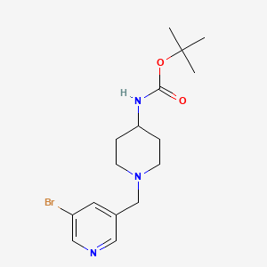 molecular formula C16H24BrN3O2 B567673 Tert-butyl 1-((5-bromopyridin-3-yl)methyl)piperidin-4-ylcarbamate CAS No. 1296223-53-4
