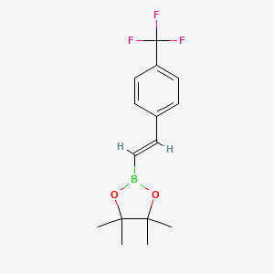 molecular formula C15H18BF3O2 B567679 (E)-4,4,5,5-Tetramethyl-2-(4-(trifluoromethyl)styryl)-1,3,2-dioxaborolane CAS No. 1242770-50-8