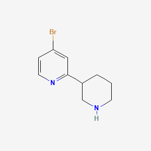 molecular formula C10H13BrN2 B567680 4-Bromo-2-(piperidin-3-yl)pyridine CAS No. 1260756-26-0