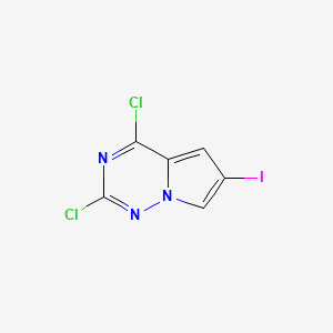 molecular formula C6H2Cl2IN3 B567682 2,4-Dichloro-6-iodopyrrolo[2,1-f][1,2,4]triazine CAS No. 1313738-97-4