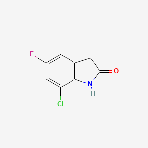 molecular formula C8H5ClFNO B567683 7-Chloro-5-fluoroindolin-2-one CAS No. 1260892-91-8