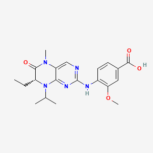 molecular formula C20H25N5O4 B567686 (R)-4-(7-Ethyl-8-isopropyl-5-methyl-6-oxo-5,6,7,8-tetrahydro-pteridin-2-ylamino)-3-methoxy-benzoic acid CAS No. 1333493-13-2