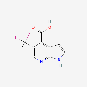 molecular formula C9H5F3N2O2 B567689 5-(Trifluoromethyl)-1H-pyrrolo[2,3-b]pyridine-4-carboxylic acid CAS No. 1260384-46-0