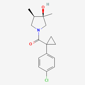 molecular formula C16H20ClNO2 B5676934 [1-(4-chlorophenyl)cyclopropyl]-[(3R,4R)-3-hydroxy-3,4-dimethylpyrrolidin-1-yl]methanone 