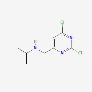 molecular formula C8H11Cl2N3 B567694 N-((2,6-Dichloropyrimidin-4-yl)methyl)propan-2-amine CAS No. 1289385-44-9