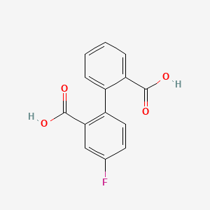 molecular formula C14H9FO4 B567700 2-(2-羧基苯基)-5-氟苯甲酸 CAS No. 1355247-36-7