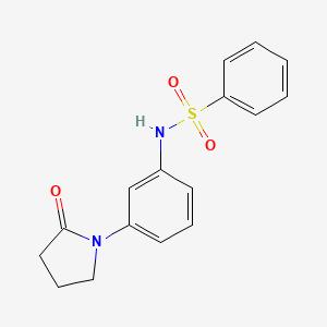molecular formula C16H16N2O3S B5677000 N-[3-(2-oxopyrrolidin-1-yl)phenyl]benzenesulfonamide 
