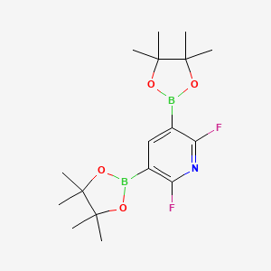 molecular formula C17H25B2F2NO4 B567702 2,6-Difluoro-3,5-bis(4,4,5,5-tetramethyl-1,3,2-dioxaborolan-2-yl)pyridine CAS No. 1218789-90-2