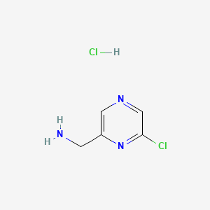 molecular formula C5H7Cl2N3 B567708 (6-Chloropyrazin-2-yl)methanamine hydrochloride CAS No. 1357945-24-4