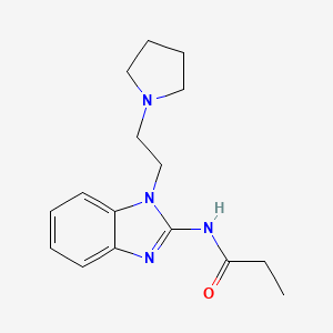 molecular formula C16H22N4O B5677102 N-(1-(2-(Pyrrolidin-1-yl)ethyl)-1H-benzo[d]imidazol-2-yl)propionamide 