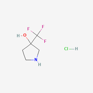 molecular formula C5H9ClF3NO B567715 3-(Trifluoromethyl)pyrrolidin-3-ol hydrochloride CAS No. 1334147-81-7
