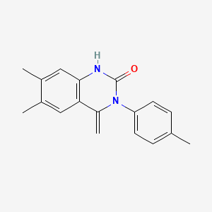 molecular formula C18H18N2O B5677175 6,7-dimethyl-4-methylidene-3-(4-methylphenyl)-3,4-dihydroquinazolin-2(1H)-one 