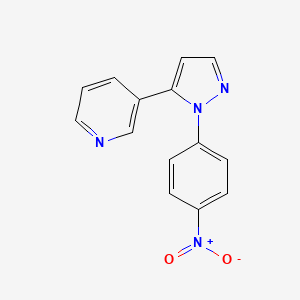 molecular formula C14H10N4O2 B567718 3-(1-(4-nitrophenyl)-1H-pyrazol-5-yl)pyridine CAS No. 1269291-88-4