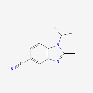 molecular formula C12H13N3 B567720 1-Isopropyl-2-methyl-1,3-benzodiazole-5-carbonitrile CAS No. 1368465-84-2