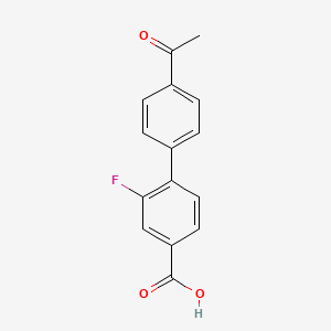 molecular formula C15H11FO3 B567726 4-(4-Acetylphenyl)-3-fluorobenzoic acid CAS No. 1262005-90-2