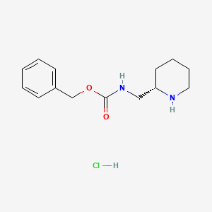 molecular formula C14H21ClN2O2 B567727 (S)-Benzyl (piperidin-2-ylmethyl)carbamate hydrochloride CAS No. 1217807-36-7