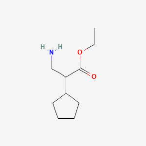 molecular formula C10H19NO2 B567730 Ethyl 3-amino-2-cyclopentylpropanoate CAS No. 1263095-29-9