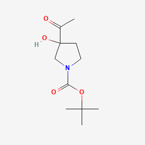 molecular formula C11H19NO4 B567732 叔丁基 3-乙酰基-3-羟基吡咯烷-1-羧酸酯 CAS No. 1246650-71-4
