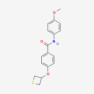 molecular formula C17H17NO3S B5677378 N-(4-methoxyphenyl)-4-(thietan-3-yloxy)benzamide 