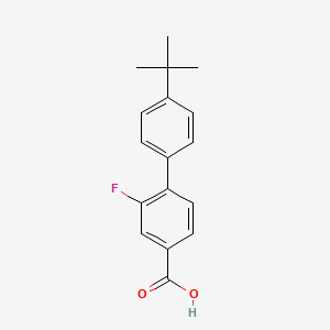 molecular formula C17H17FO2 B567749 3-Fluoro-4-(4-T-butylphenyl)benzoic acid CAS No. 1261954-92-0
