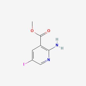 molecular formula C7H7IN2O2 B567750 Methyl 2-amino-5-iodonicotinate CAS No. 1227048-78-3