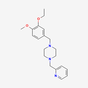 molecular formula C20H27N3O2 B5677529 1-[(3-ethoxy-4-methoxyphenyl)methyl]-4-(pyridin-2-ylmethyl)piperazine 