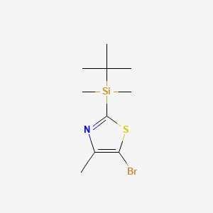 molecular formula C10H18BrNSSi B567762 5-Bromo-2-(tert-Butyldimethylsilyl)-4-methylthiazole CAS No. 1245782-59-5
